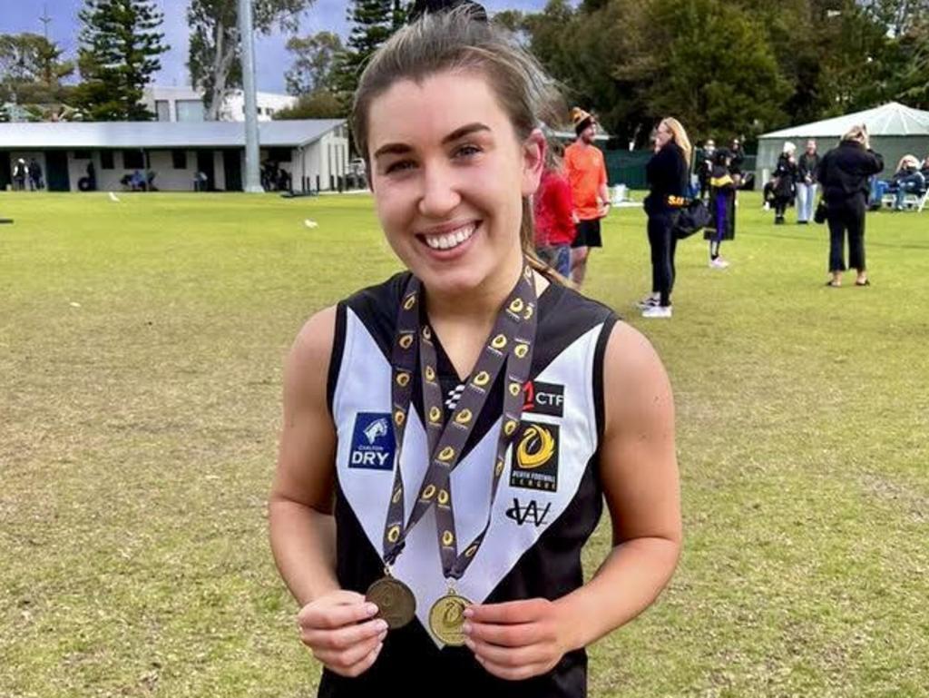 Joanne Cregg capped off an excellent debut season with a best on ground medal in the 2022 B-Grade grand final. Picture: Supplied.