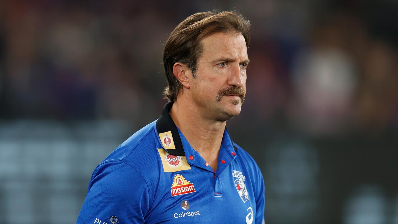 Luke Beveridge was coy [PLAYERCARD]Aaron Naughton[/PLAYERCARD]’s drop off. Picture: Michael Willson/AFL Photos via Getty Images