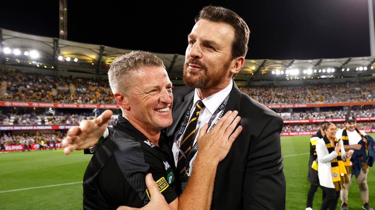 Damien Hardwick and Gale have had a combative relationship with the AFL in recent years. Picture: Michael Willson/AFL Photos via Getty Images