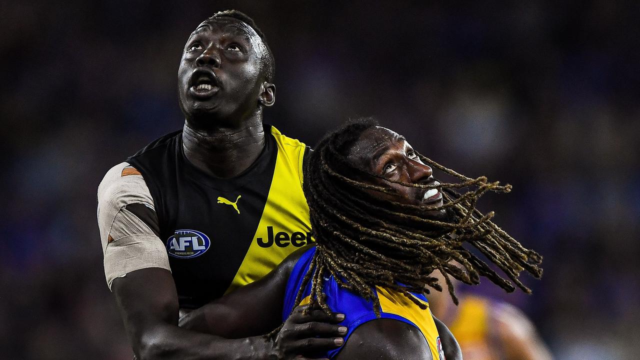 Richmond ruckman-forward [PLAYERCARD]Mabior Chol[/PLAYERCARD] remains out of contract. Picture: Getty Images