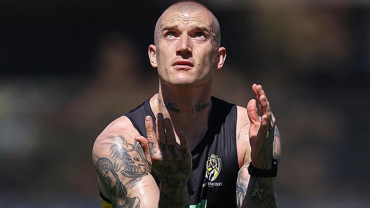 Dustin Martin is back in training after a kidney injury. Picture: Michael Klein