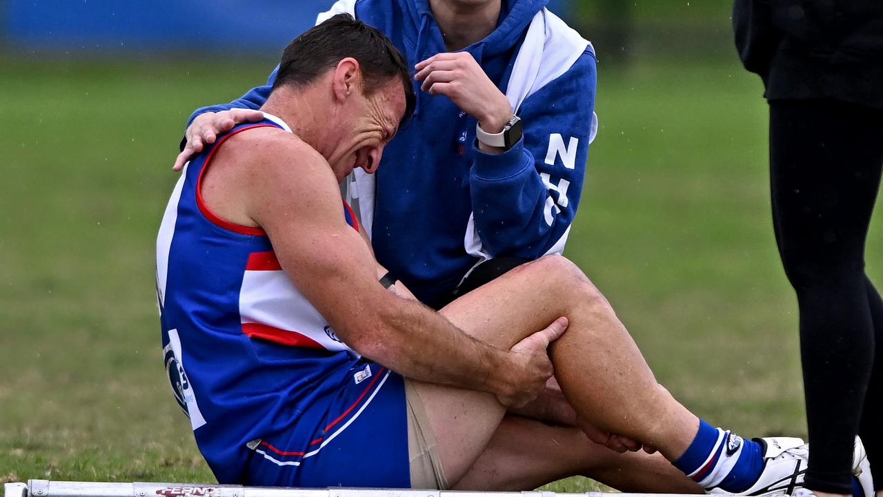 The AFL/VFL games record holder was forced to wait more than 50 minutes for an ambulance. Picture: Andy Brownbill