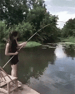 Fishing girl GIF on GIFER - by Malolen