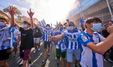 Deportivo fans had already gathered outside the club’s Riazor stadium when the decision to call off the game was announced.