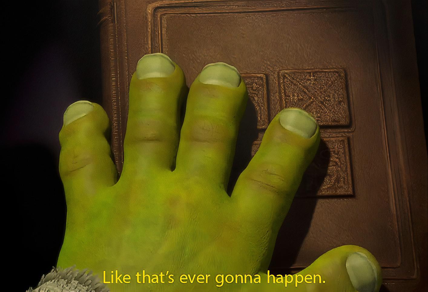 Shrek's Like that's ever gonna happen. From 1080p movie with color  correction and upscaling. : MemeRestoration