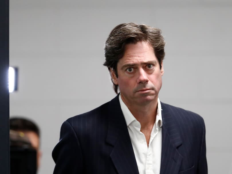 AFL CEO Gillon McLachlan speaks to the media during an AFL press conference at AFL House.