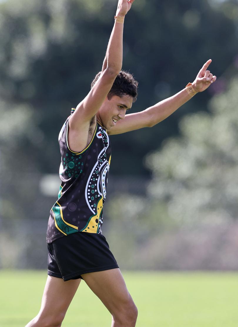 PSA. Wesley v Guildford at Wesley College in South Perth. PIctured - Arthur Jones of Wesley celebrates a goal. Picture - Justin Benson-Cooper / The West Australian