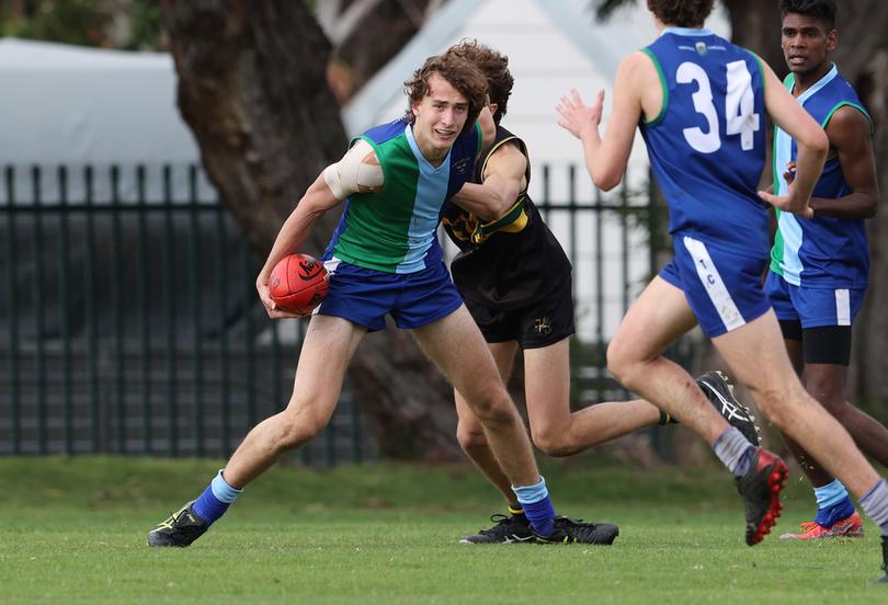 PSA. Wesley v Trinity at Wesley College. PIctured - Jedd Busslinger of Trinity. Picture - Justin Benson-Cooper / The West Australian