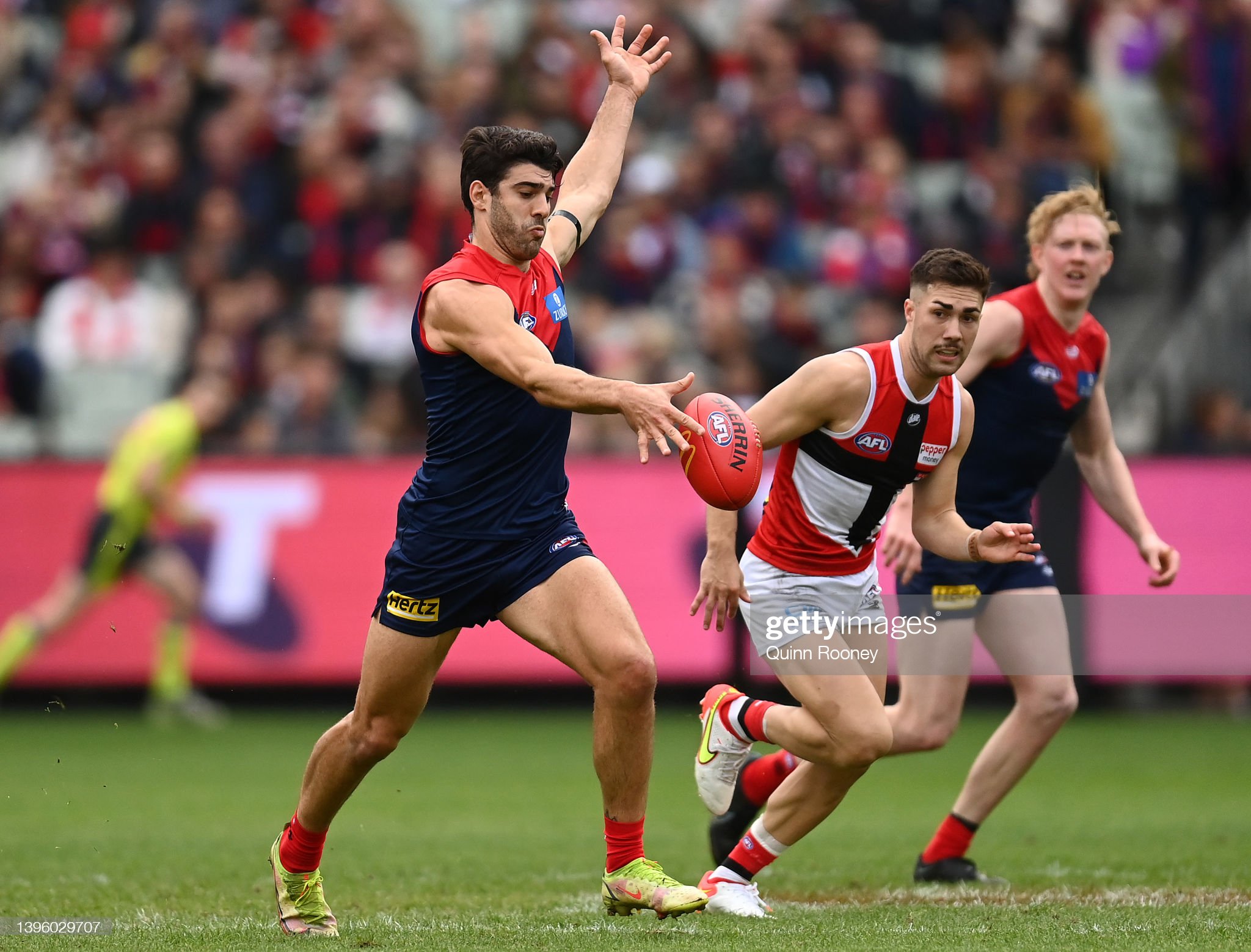 christian-petracca-of-the-demons-kicks-during-the-round-eight-afl-picture-id1396029707
