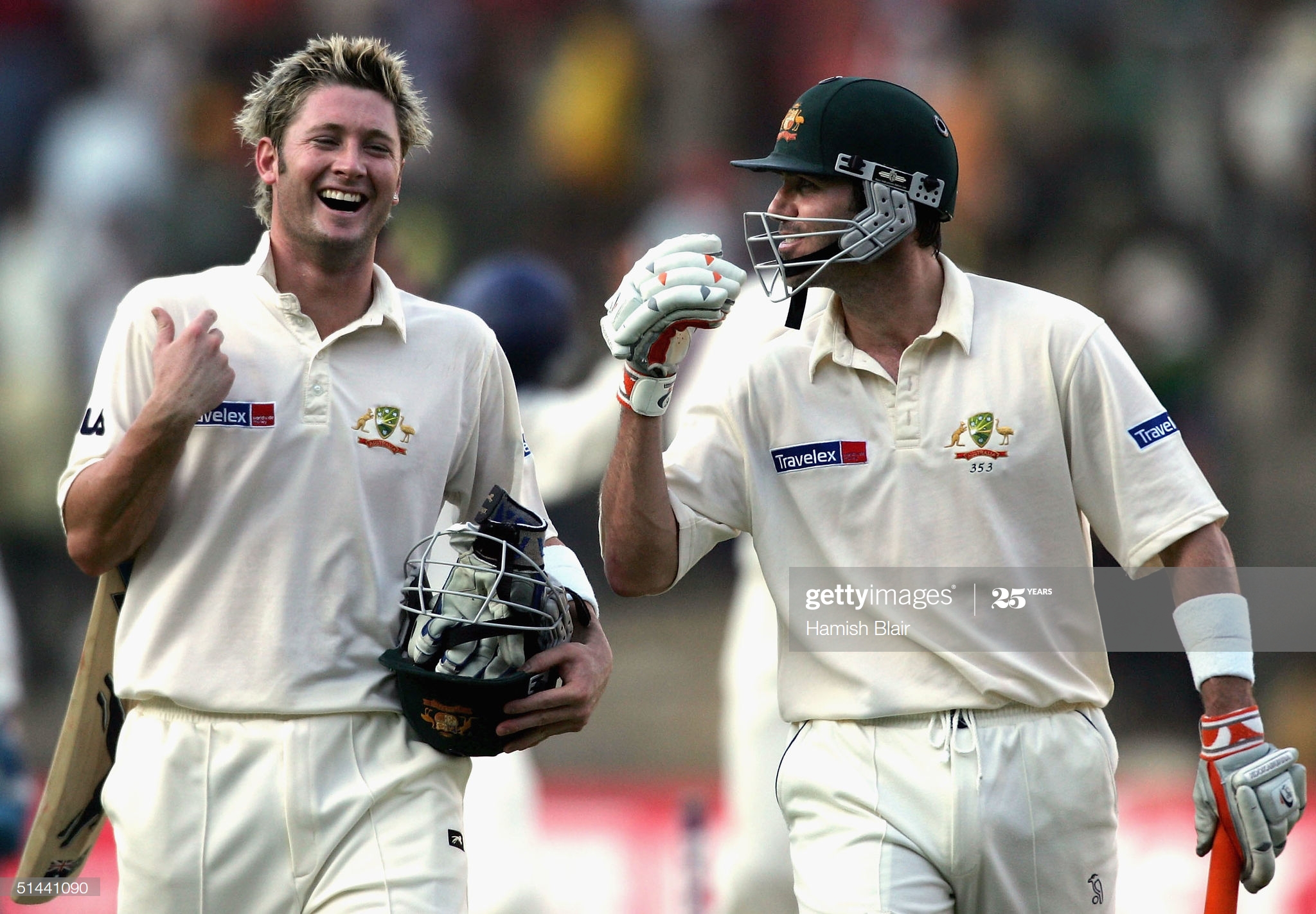 michael-clarke-and-damien-martyn-of-australia-share-a-laugh-as-they-picture-id51441090