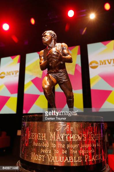 the-leigh-matthews-trophy-is-seen-during-the-afl-players-mvp-awards-picture-id845971446