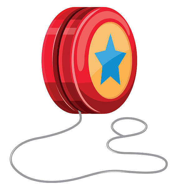 red-yoyo-with-white-string-vector-id615287894