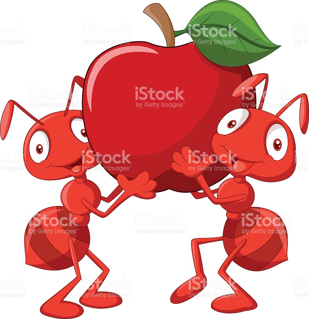 two-ants-cartoon-holding-red-apple-vector-id538279761