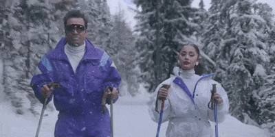Ariana Grande Ski GIF by Jimmy Fallon