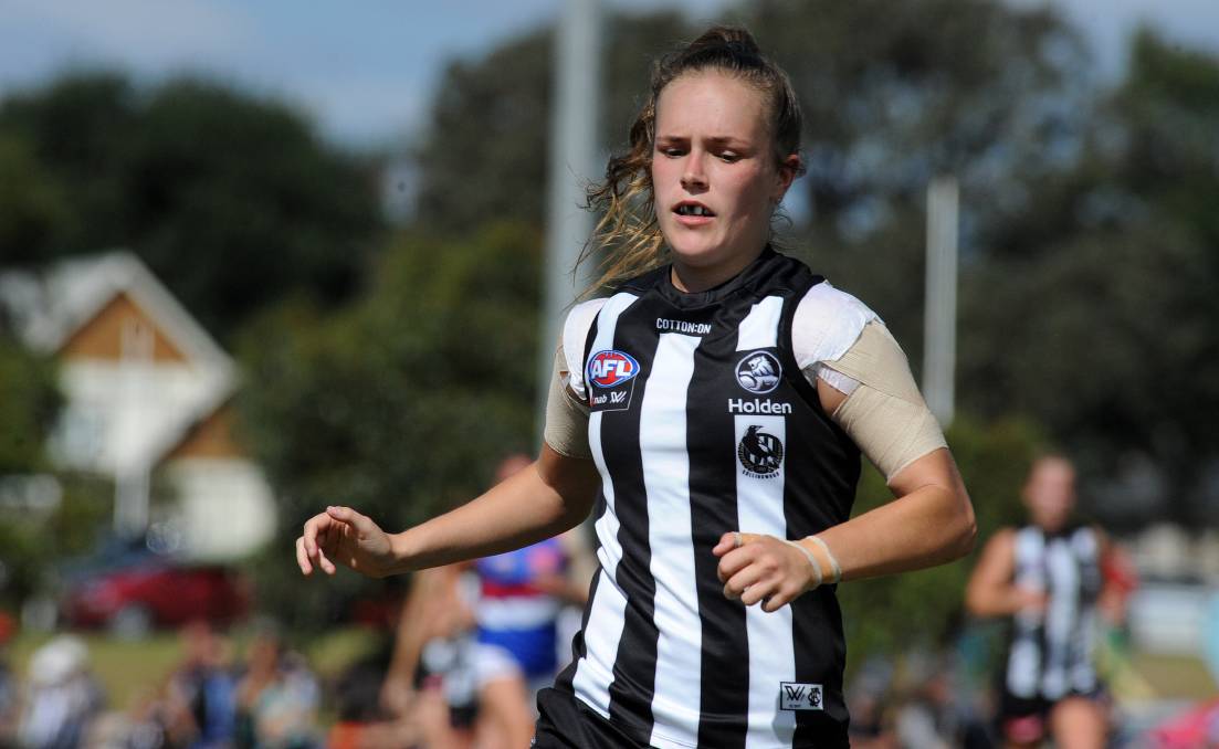 AFLW Collingwood player and Gippsland local Holly Whitford will play at Morwell Recreation Reserve this weekend. file photograph