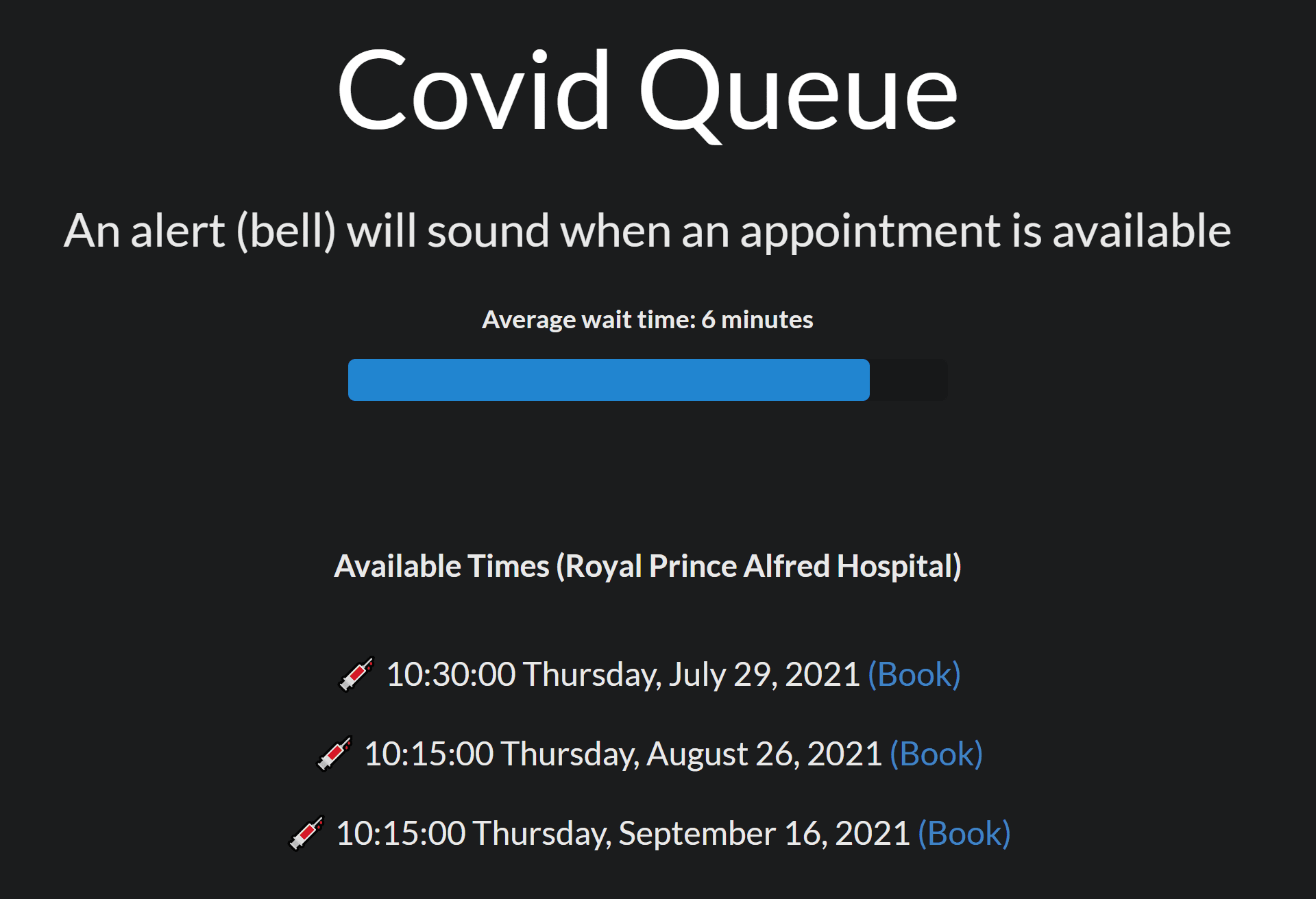 covidqueue.com