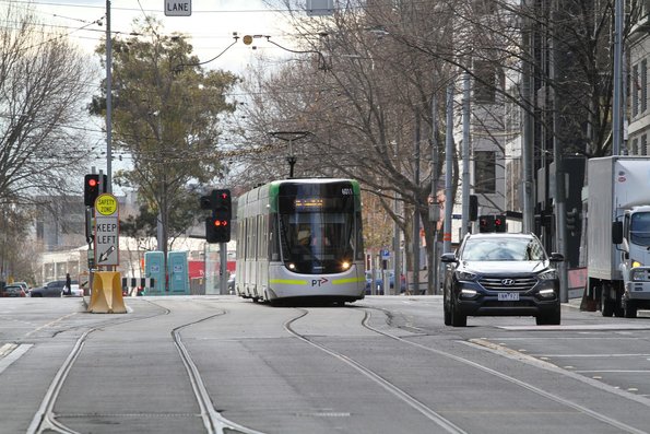 E.6011 heads south on route 86 at Spencer and Lonsdale Street