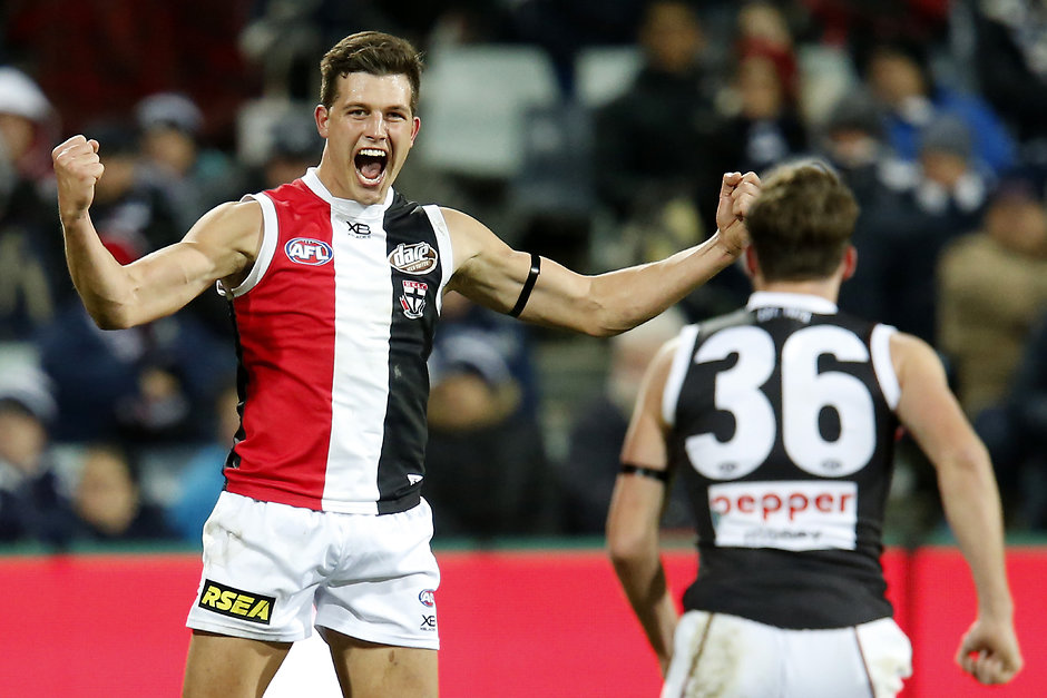 Rowan Marshall has taken out the Round 17 Dare Iced Coffee Sainter of the Round. - St Kilda Saints,Rowan Marshall,Hunter Clark,Luke Dunstan