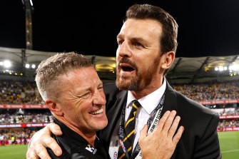 Richmond coach Damien Hardwick and CEO Brendon Gale.