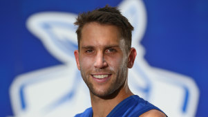 MELBOURNE, AUSTRALIA - DECEMBER 18: Jamie Macmillan of the Kangaroos poses during a North Melbourne Kangaroos AFL training session at Arden Street Ground on December 18, 2019 in Melbourne, Australia. (Photo by Mike Owen/Getty Images)