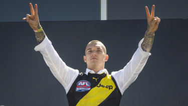 Two premierships, two Norm Smith Medals: Dustin Martin hasn't found time to pick up his car from the MCG since he dropped it there on grand final morning.'t found time to pick up his car from the MCG since he dropped it there on grand final morning.