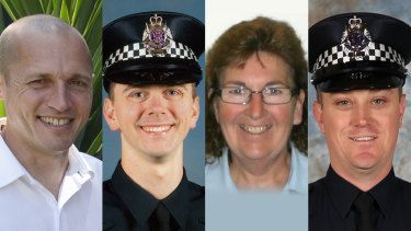 Senior Constable Kevin King, Constable  Josh Prestney, Leading Senior Constable Lynette Taylor and Constable Glen Humphris were killed in the Eastern Freeway collision.